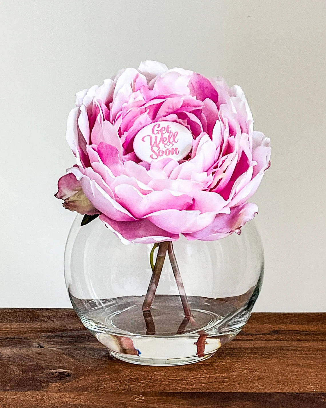 Large Peony Flower Popper In Glass Vase