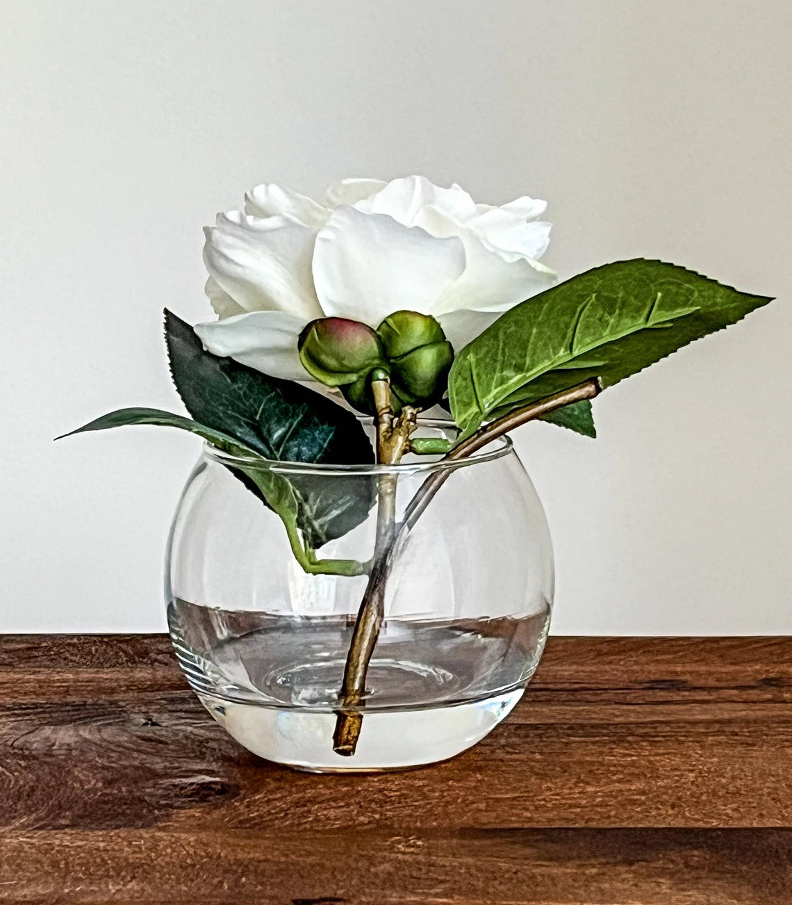 White Rose Flower Popper In Glass Vase