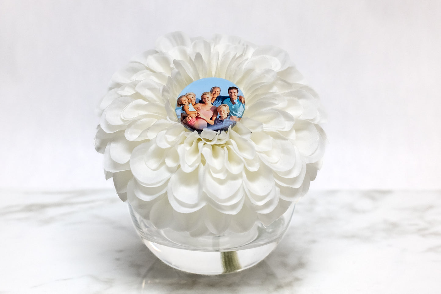 Dahlia Flower Popper In Glass Vase