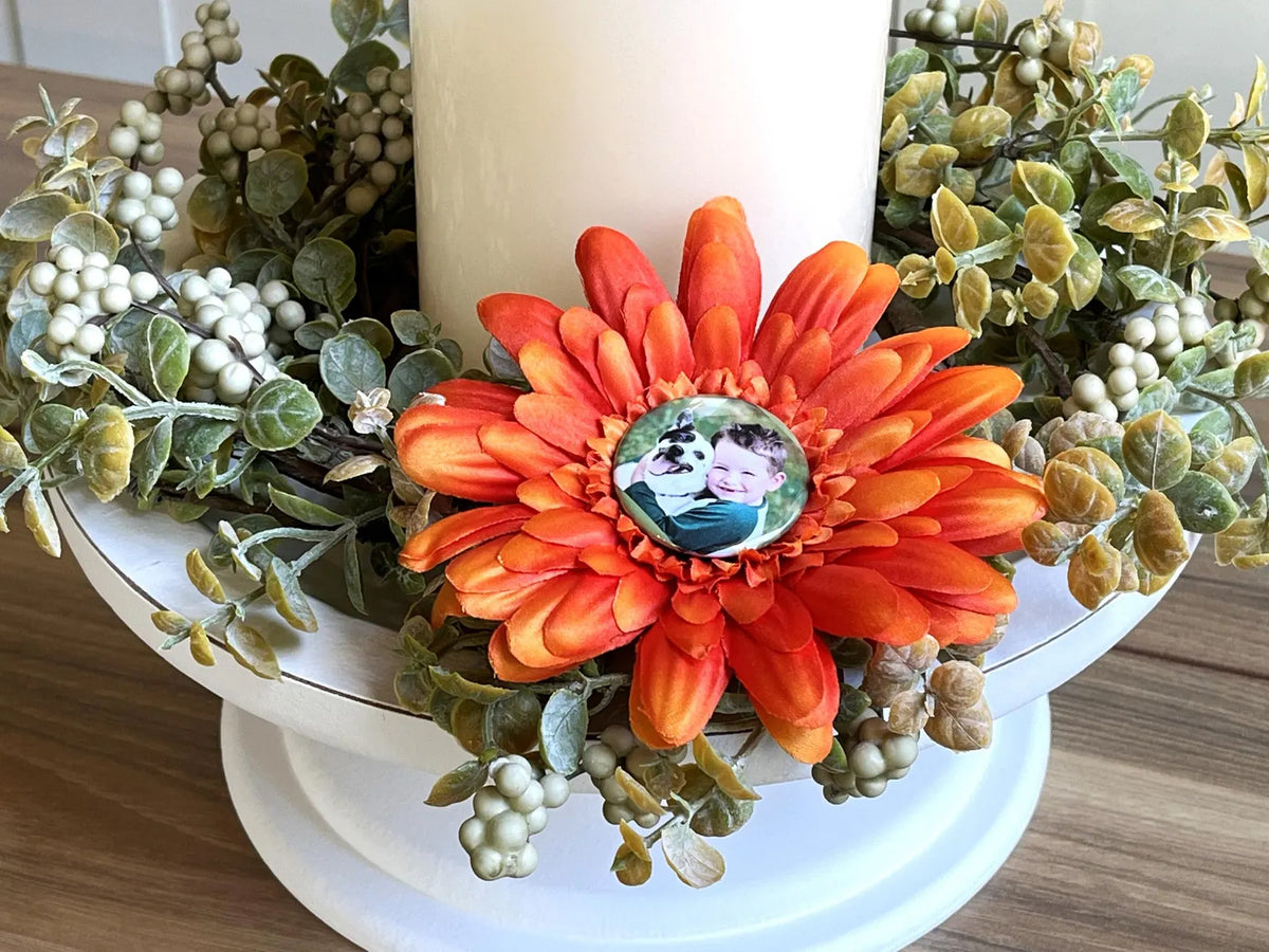 Fall Candle Ring Wreath with Photo