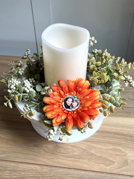 Fall Candle Ring Wreath with Photo
