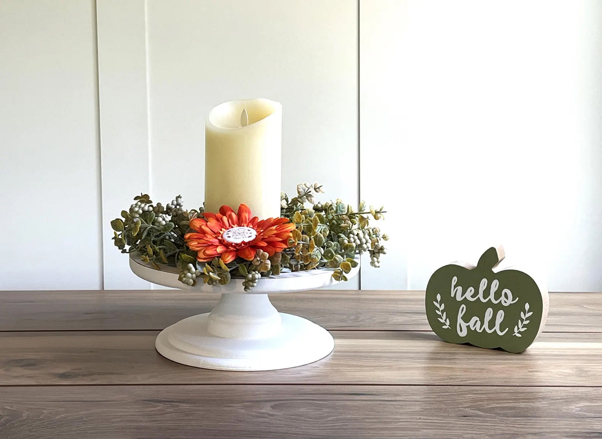 Fall Candle Ring Wreath with Photo