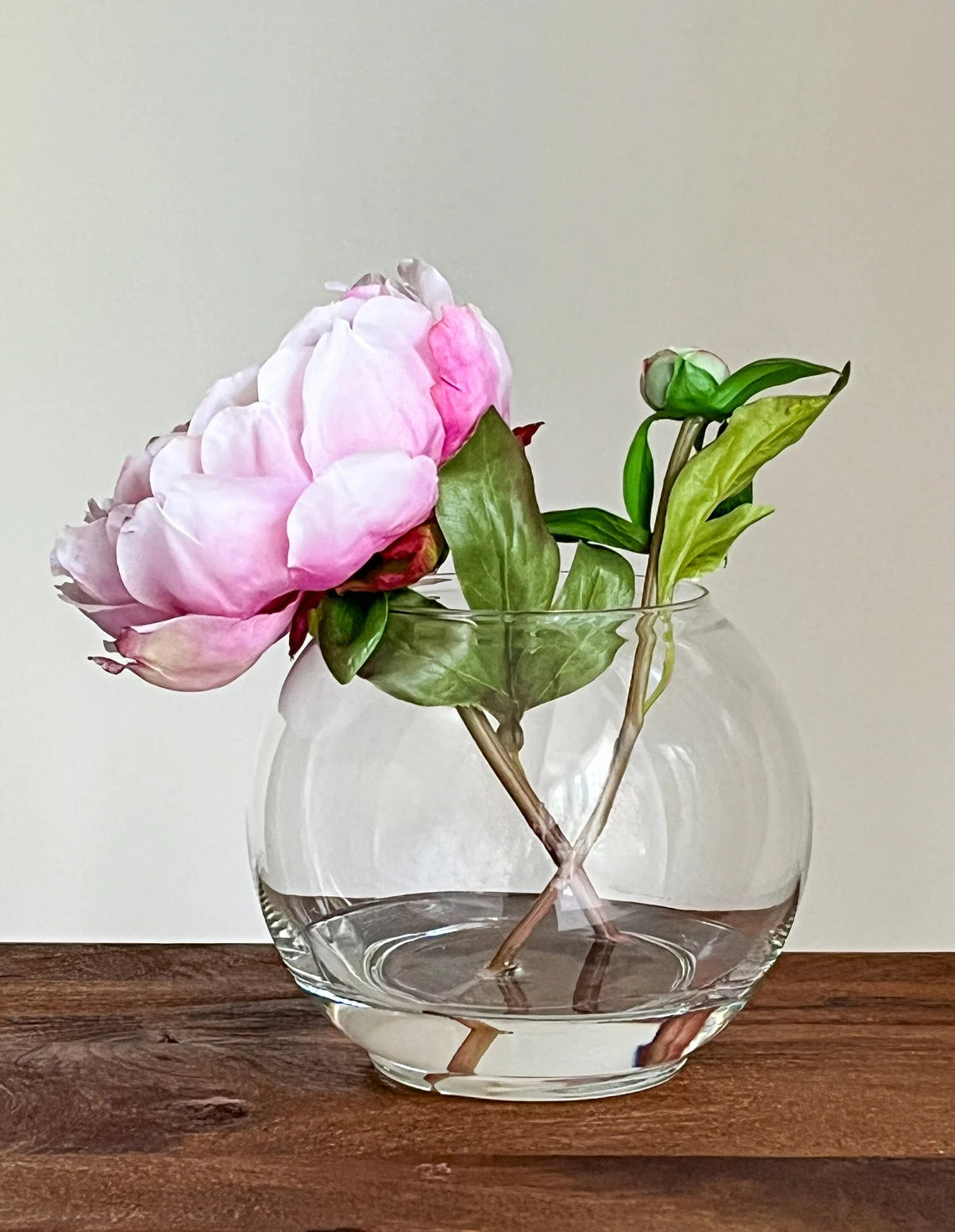 Large Peony Flower Popper In Glass Vase