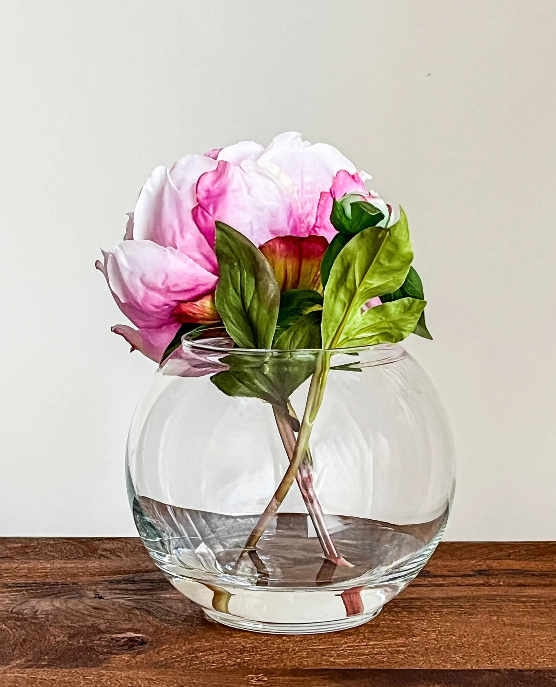 Large Peony Flower Popper In Glass Vase