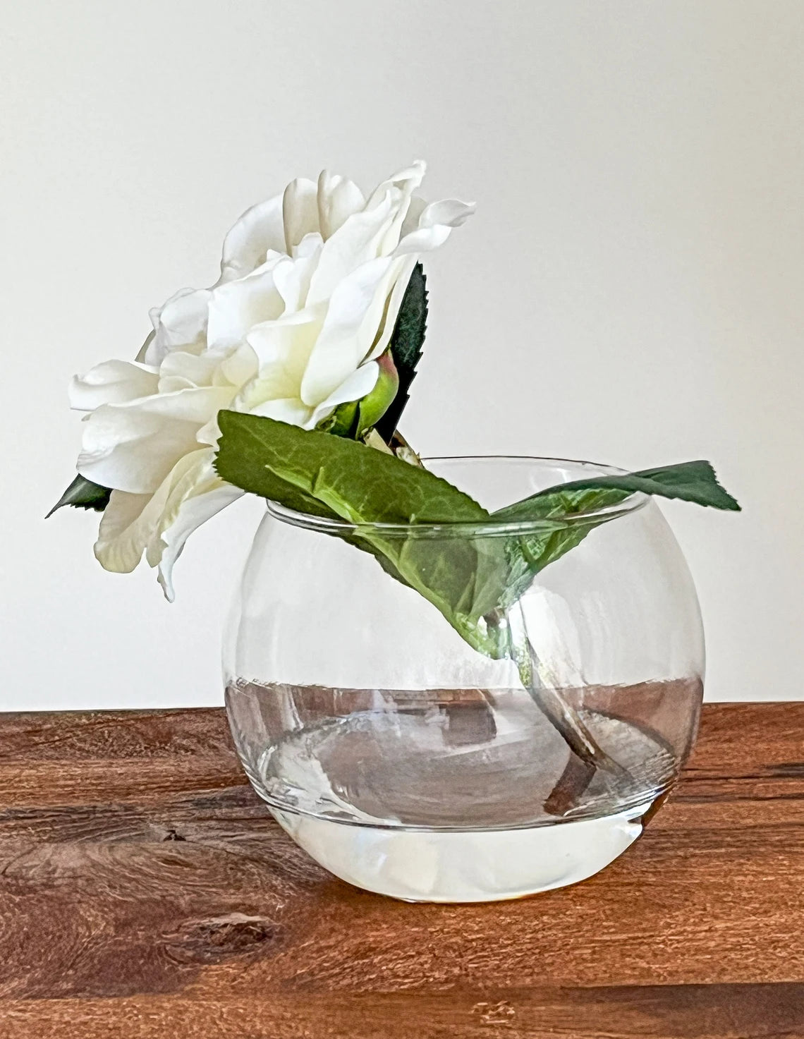 White Rose Flower Popper In Glass Vase