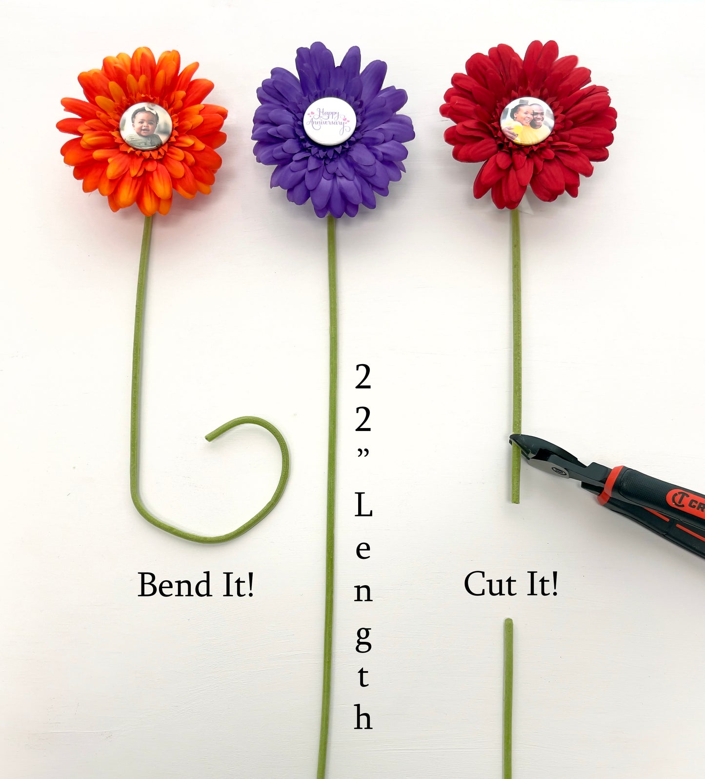 DIY - Box of 3 Long Stemmed Flower Poppers